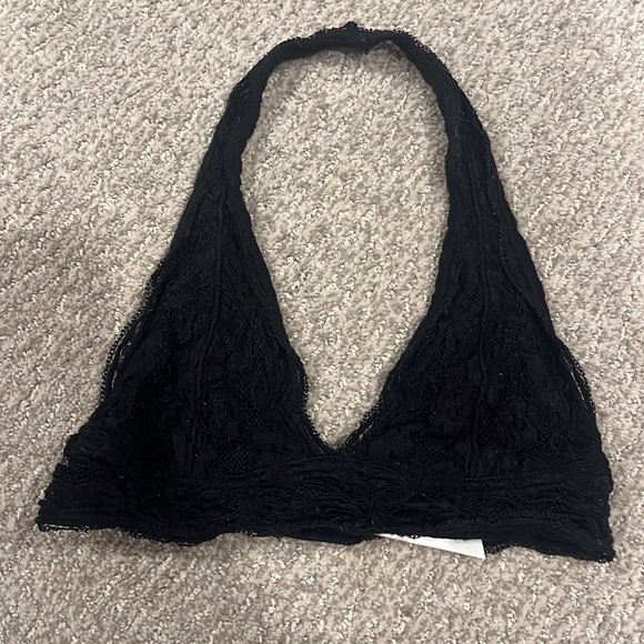 LACE PINS & NEEDLES HALTER BLACK BRA SMALL - Picture 2 of 5